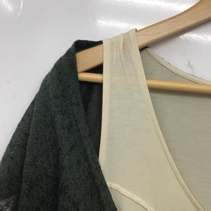 アクシーズファム axes femme ワンピース ひざ丈スカート ノースリーブロングワンピース フレアワンピース M 無地 ベージュ / ベージュ /  レディース USED 古着 中古 10135259