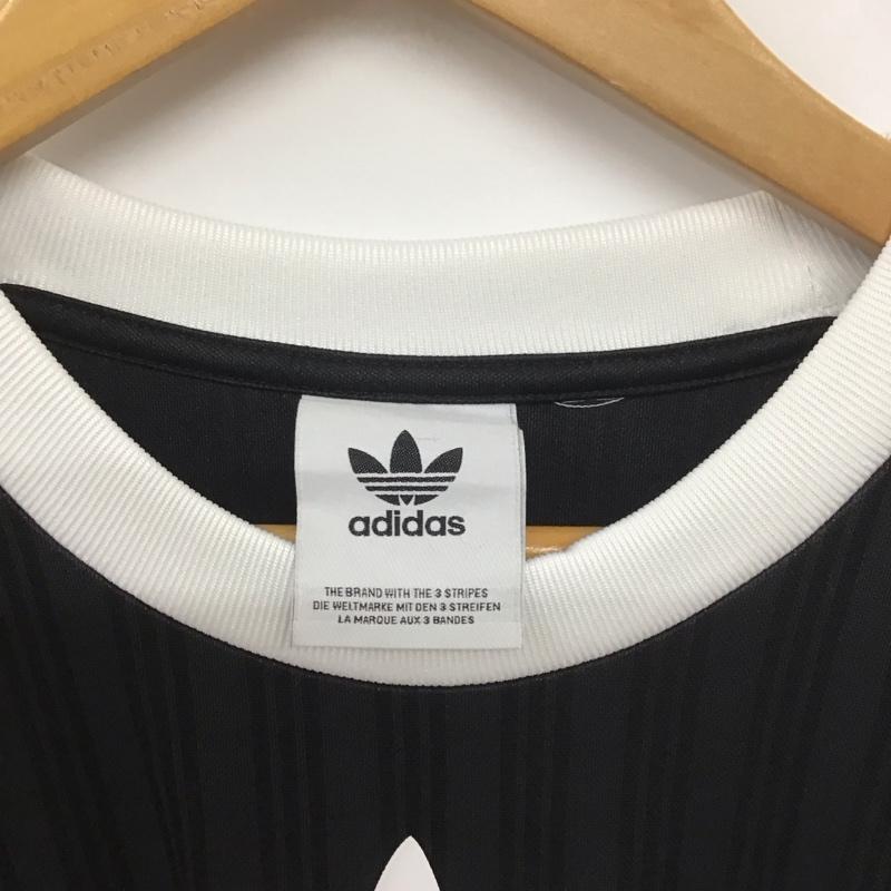 アディダス adidas Tシャツ 半袖 半袖カットソー プリントTシャツ クルーネックカットソー スポーツウェア ロゴ、文字 黒 / ブラック /  メンズ USED 古着 中古 10140131