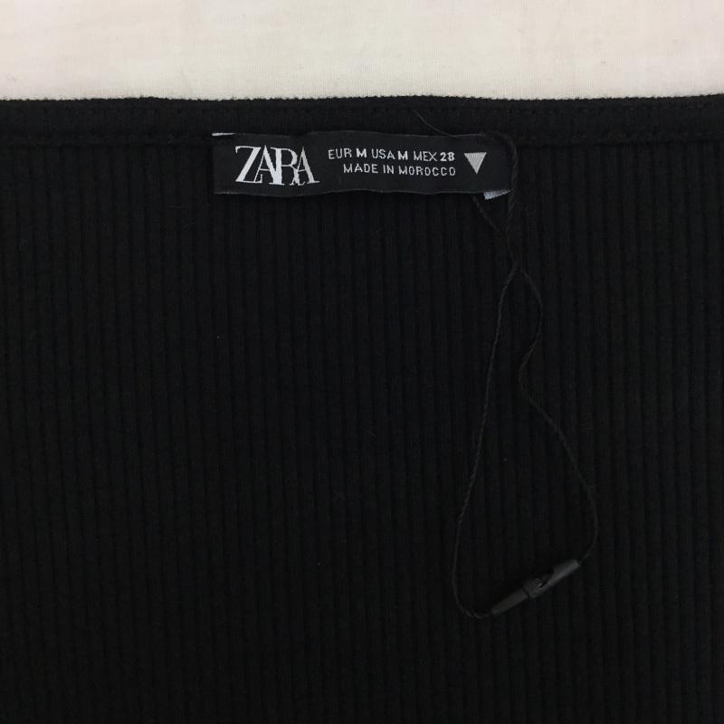 ザラ ZARA カットソー 長袖 M レース柄 黒 / ブラック /  レディース USED 古着 中古 10149770