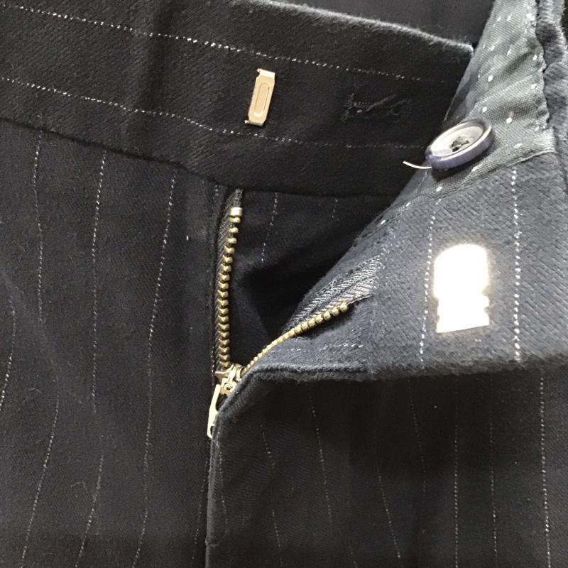 バナナリパブリック BANANA REPUBLIC パンツ スラックス スラックスパンツ ワイドパンツ カジュアルパンツ センタータックパンツ 30インチ ストライプ 紺 / ネイビー /  メンズ USED 古着 中古 10116877