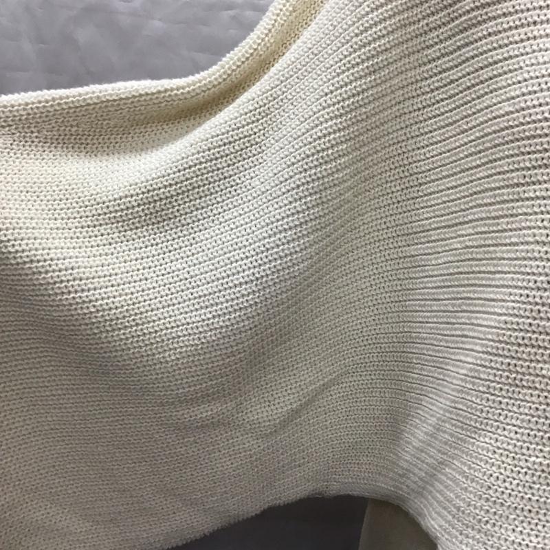 ザラ ZARA ニット、セーター 長袖 3859 116 712 ショート丈 クロップド丈 L 無地 アイボリー / アイボリー /  レディース USED 古着 中古 10118497