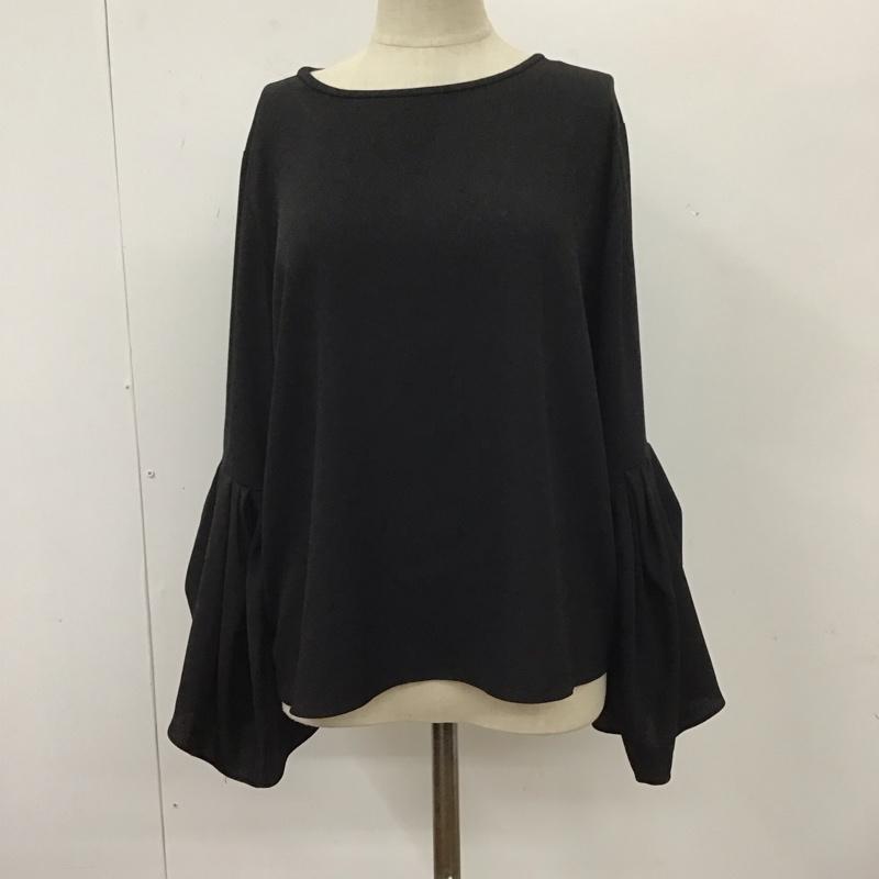 ザラウーマン ZARA WOMAN カットソー 長袖 8171 709 800 フレアスリーブ XS 無地 黒 / ブラック /  レディース USED 古着 中古 10113474