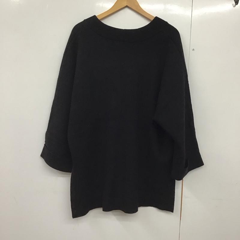 ジーナシス JEANASIS ニット、セーター 長袖 JS063499CF ダブルフェイスニット Vネック FREE 無地 黒 / ブラック /  レディース USED 古着 中古 10141747