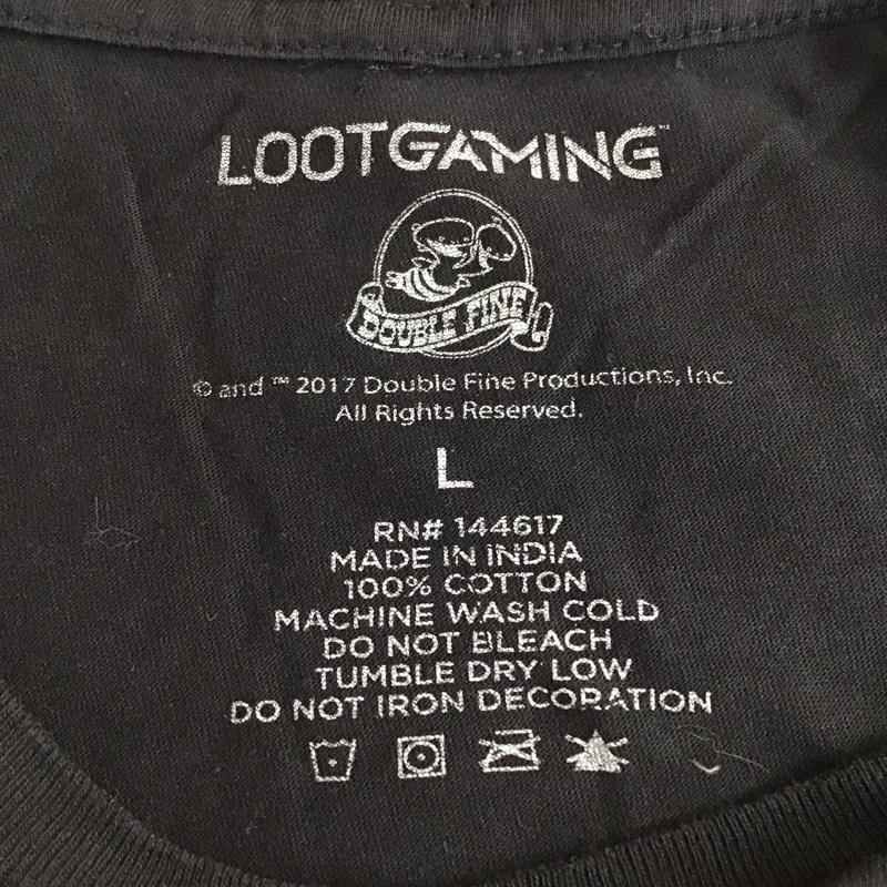 古着 USED Tシャツ 半袖 半袖カットソー プリントTシャツ クルーネックカットソー L プリント 黒 / ブラック /  メンズ USED 古着 中古 10116409