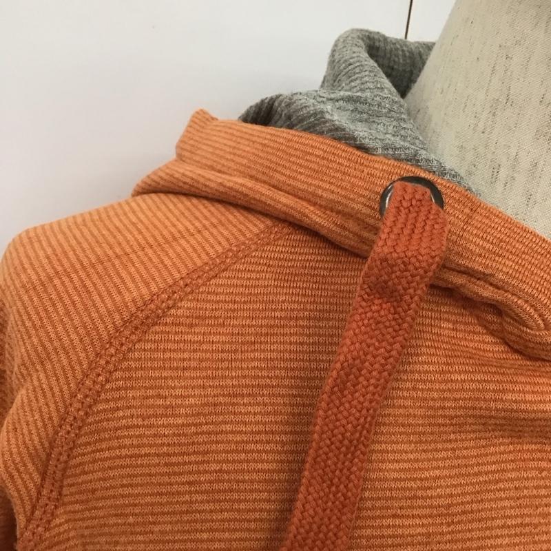 エディーバウアー Eddie Bauer パーカー 長袖 ジップアップパーカー 長袖パーカー プリントスウェット S ロゴ、文字 橙 / オレンジ /  メンズ USED 古着 中古 10112060