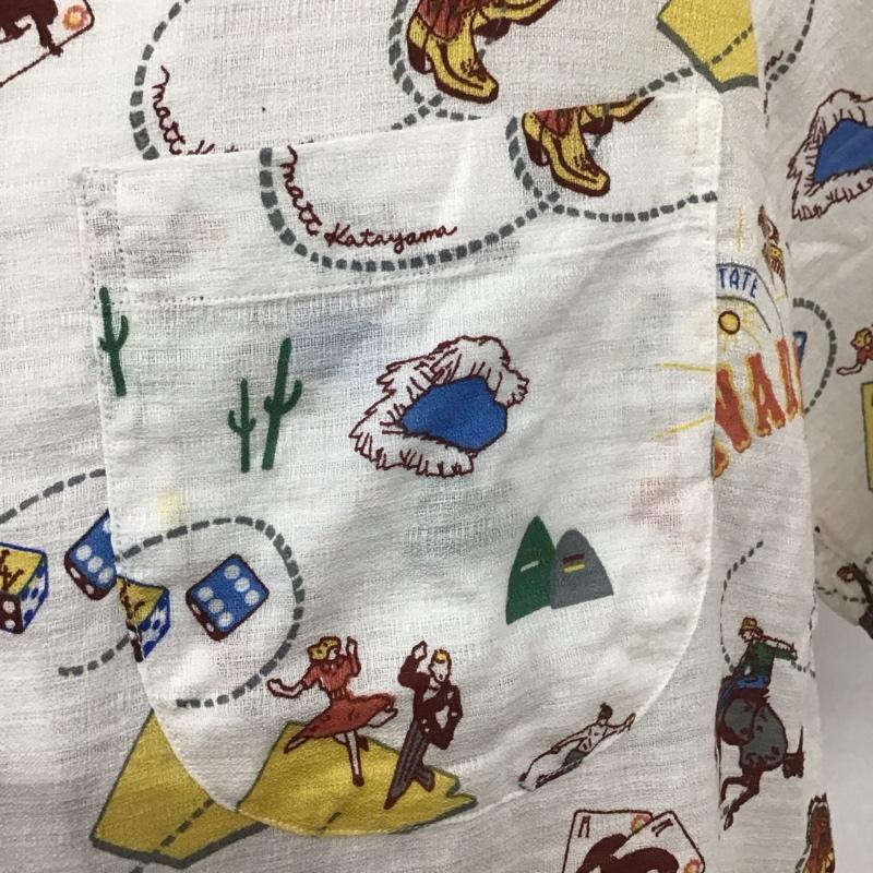 サニースポーツ SUNNY SPORTS シャツ、ブラウス 半袖 半袖シャツ カラーシャツ カジュアルシャツ プリントシャツ XL プリント 白 / ホワイト /  メンズ USED 古着 中古 10111652