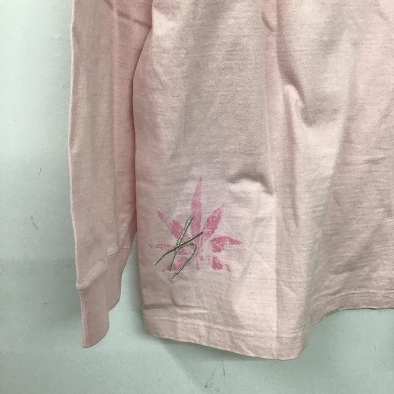 カールカナイ KARL KANI カットソー 長袖 長袖カットソー プリントカットソー クルーネック XL ロゴ、文字 桃 / ピンク /  メンズ USED 古着 中古 10146458