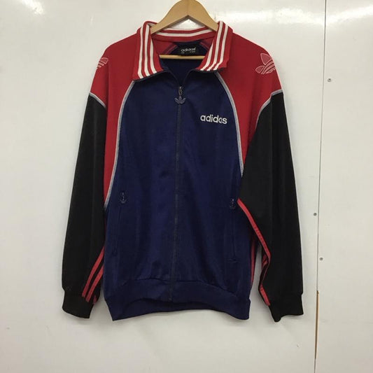 アディダス adidas ジャケット、上着 ジャケット、ブレザー ジップアップジャケット ジャージ スポーツウェア 古着 M ロゴ、文字 黒 / ブラック / X 赤 / レッド / X 紺 / ネイビー /  メンズ USED 古着 中古 10137089