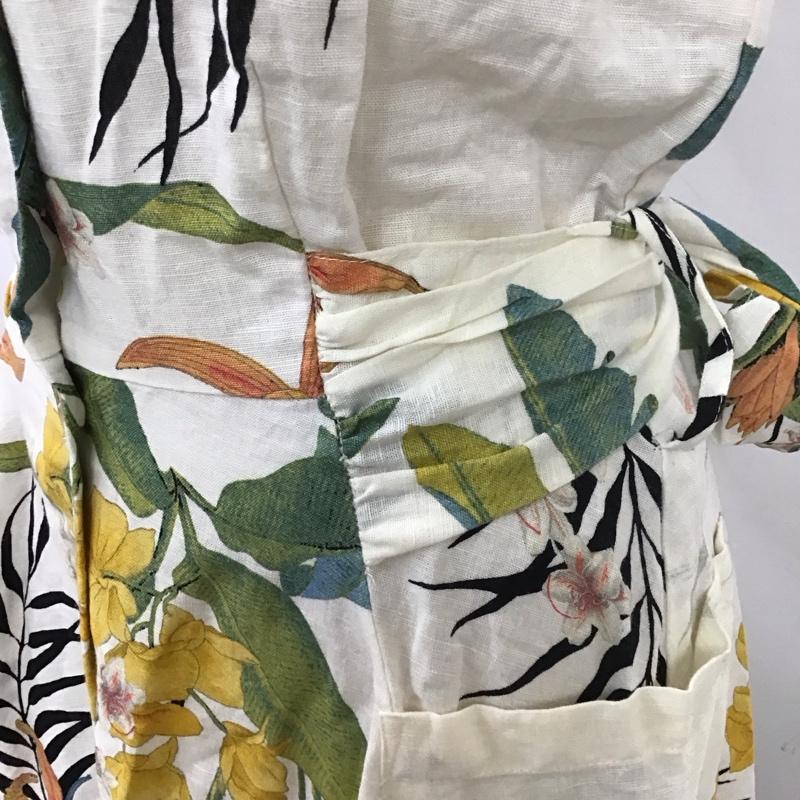 ザラ ZARA ワンピース ひざ丈スカート 2779 171 330 コットン リネン フレンチスリーブ S 花柄 マルチカラー / マルチカラー /  レディース USED 古着 中古 10113510