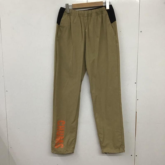 チャムス CHUMS パンツ ワークパンツ、ペインターパンツ ナイロンパンツ ワイドパンツ カジュアルパンツ M ロゴ、文字 黒 / ブラック / X ベージュ / ベージュ /  メンズ USED 古着 中古 10135920