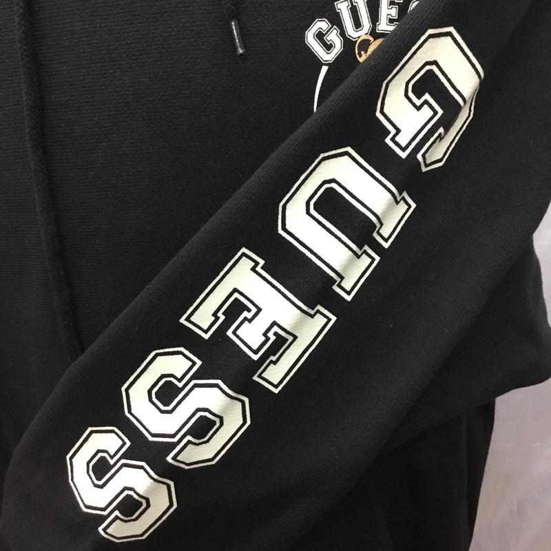 ゲス Guess パーカー 長袖 長袖パーカー フード付きパーカー プリントスウェット トレーナー L プリント 黒 / ブラック /  メンズ USED 古着 中古 10121097