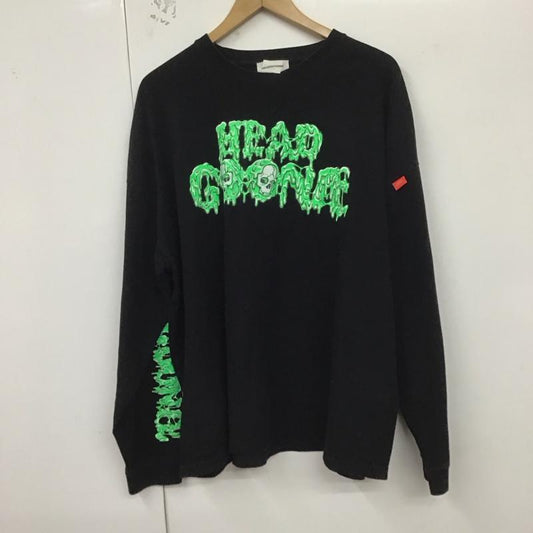 ヘッドグーニー HEADGOONIE カットソー 長袖 長袖カットソー プリントカットソー クルーネック L プリント 黒 / ブラック /  メンズ USED 古着 中古 10129287