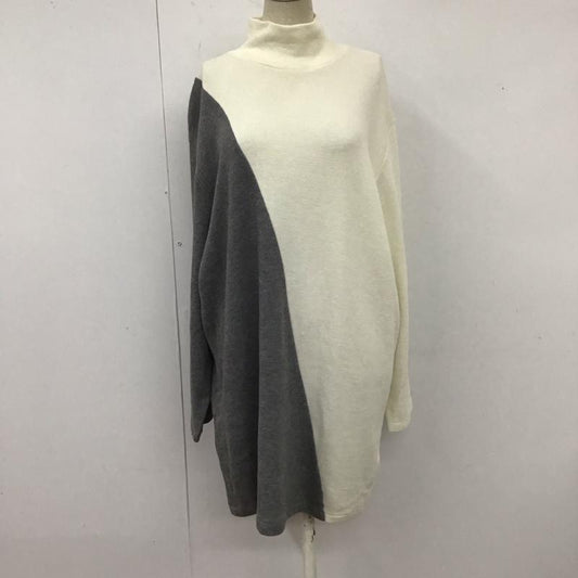 ザラ ZARA ワンピース ひざ丈スカート 0264 075 096 スタンドネック M 無地 アイボリー / アイボリー / X 灰 / グレー /  レディース USED 古着 中古 10119623