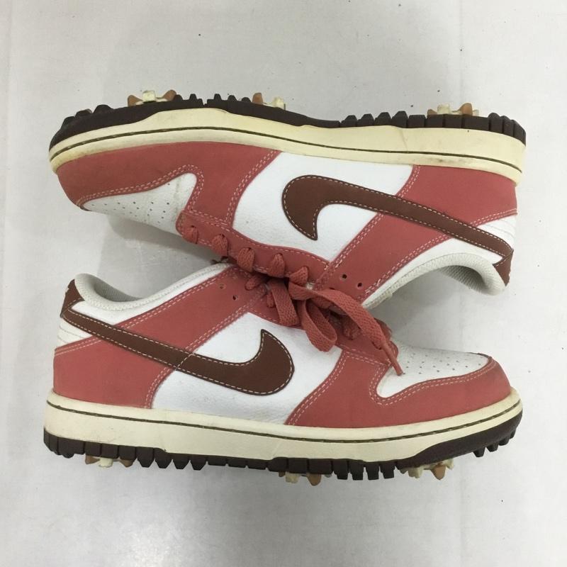 ナイキ NIKE スニーカー スニーカー 487116-104 ゴルフシューズ 23.5cm 23.5cm ロゴ、文字 白 / ホワイト / X 桃 / ピンク / X 茶 / ブラウン /  レディース USED 古着 中古 10141557