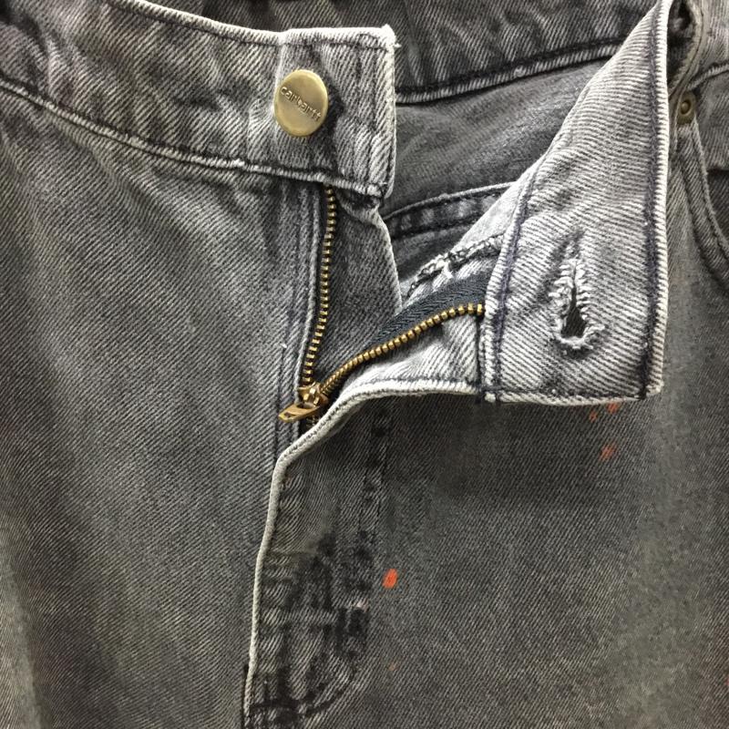 カーハート Carhartt パンツ デニム、ジーンズ デニムパンツ ストレートパンツ ワイドパンツ カジュアルパンツ 無地 黒 / ブラック /  メンズ USED 古着 中古 10122286