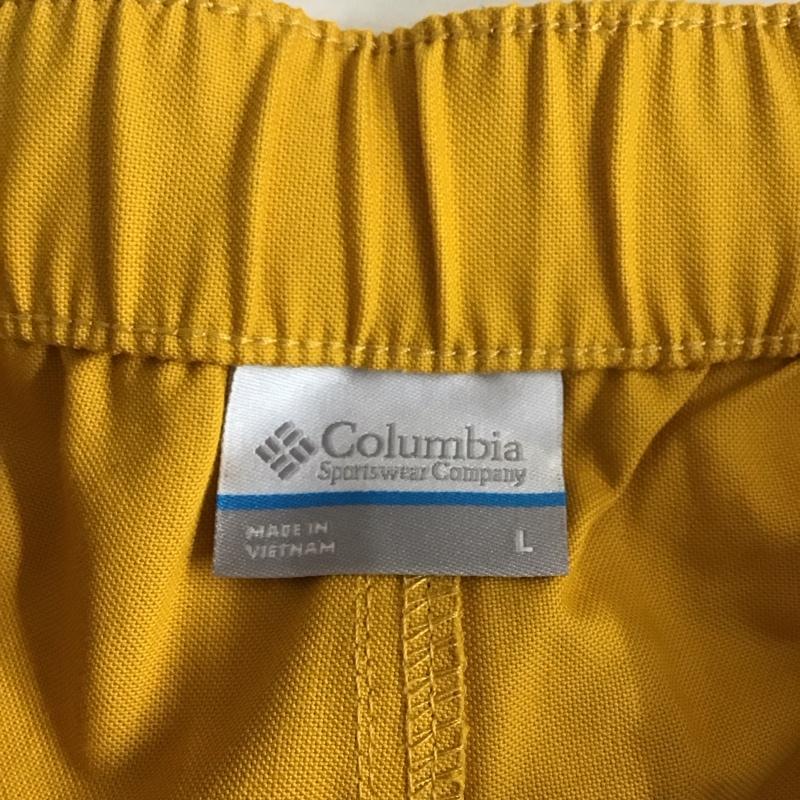 コロンビア Columbia パンツ ショートパンツ ショートパンツ ハーフパンツ カジュアルパンツ L ロゴ、文字 黄 / イエロー /  メンズ USED 古着 中古 10114569