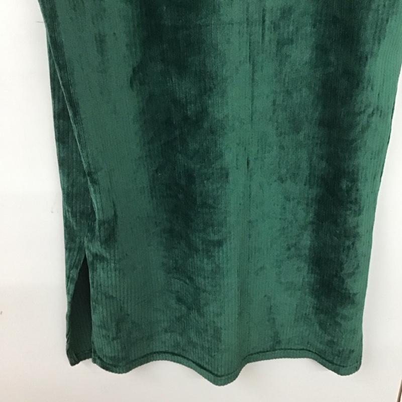 セシルマクビー CECIL McBEE ワンピース ロングスカート コーデュロイワンピース タイトワンピース キャミワンピ M 無地 緑 / グリーン /  レディース USED 古着 中古 10141303