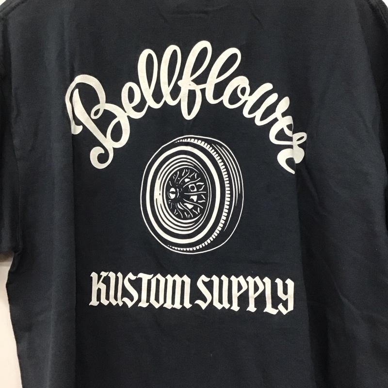 ベルフラワー BELLFLOWER Tシャツ 半袖 半袖カットソー プリントTシャツ クルーネックカットソー ロゴ、文字 紺 / ネイビー /  メンズ USED 古着 中古 10145270