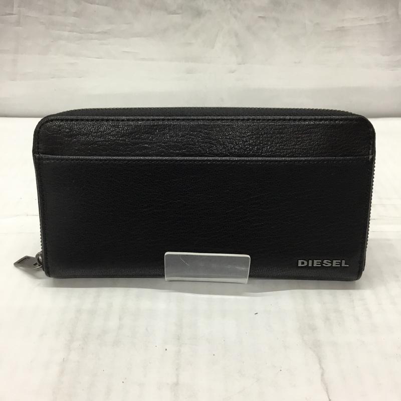 ディーゼル DIESEL 財布 長財布 ラウンドファスナー ロゴ、文字 黒 / ブラック /  メンズ USED 古着 中古 10119664