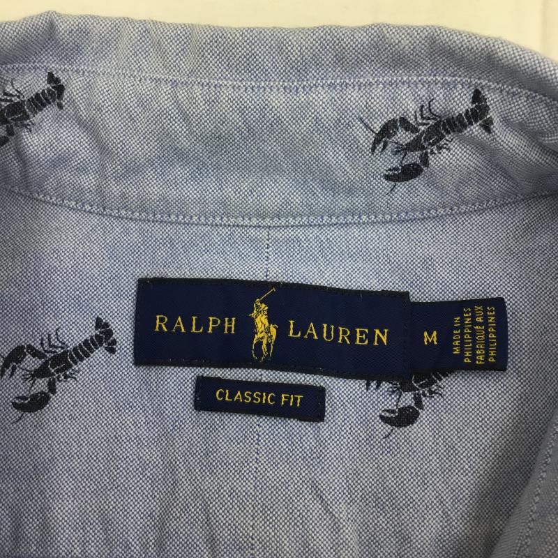 ラルフローレン RALPHLAUREN ポロシャツ 半袖 M 総柄 青 / ブルー / X 水色 / ライトブルー / X 紺 / ネイビー /  メンズ USED 古着 中古 10130864
