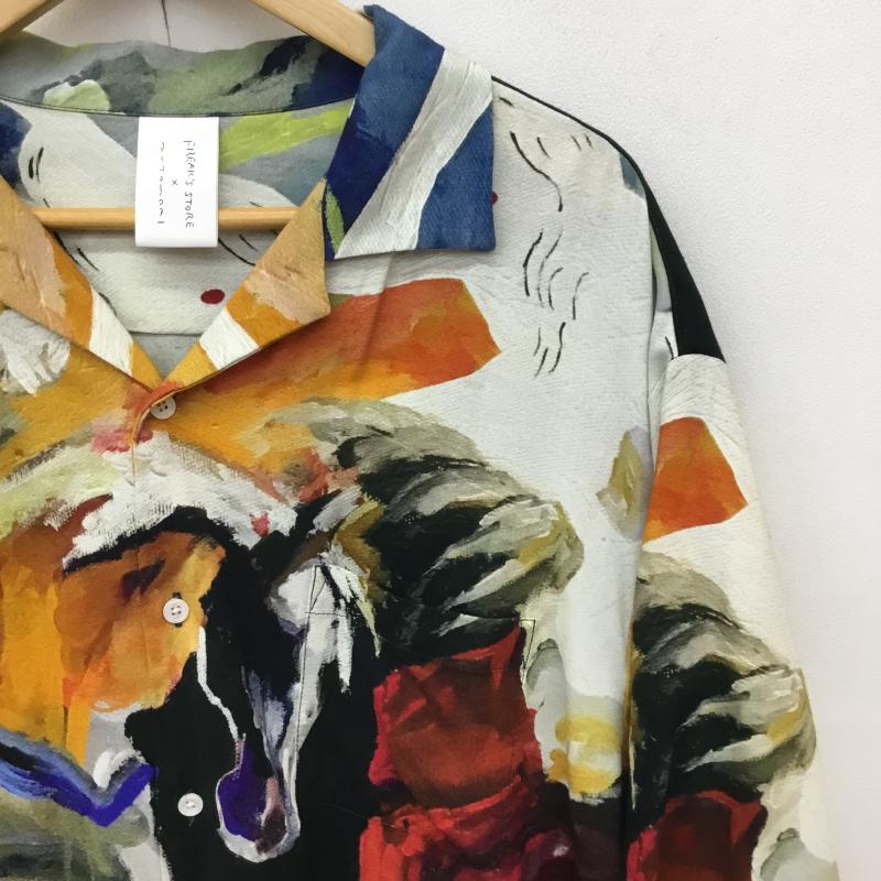 フリークスストア FREAK S STORE シャツ、ブラウス 半袖 FREAK S STORE × AUTO MOAI 半袖シャツ 193-1401 L 総柄 黒 / ブラック / X マルチカラー / マルチカラー /  メンズ USED 古着 中古 10135901