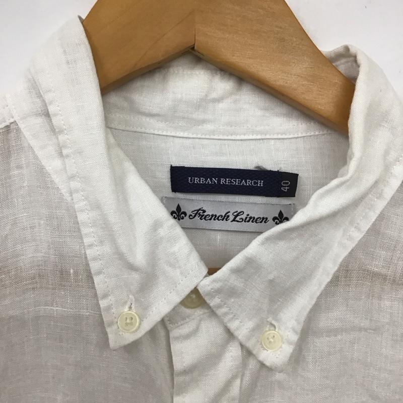 アーバンリサーチ URBAN RESEARCH シャツ、ブラウス 七分袖 40 無地 白 / ホワイト /  メンズ USED 古着 中古 10132019