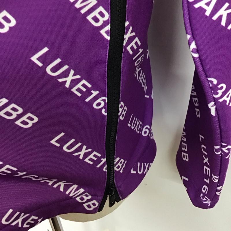 エーケーエム AKM カットソー 長袖 サイドファスナー LUXE163AKMBB 総柄 紫 / パープル /  メンズ USED 古着 中古 10118284