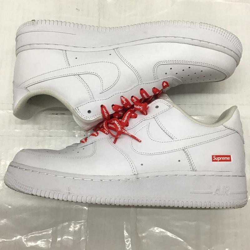 ナイキ NIKE スニーカー スニーカー CU9225 100 AIR FORCE 1 LOW SUPREME 28cm 箱有 28.0cm ロゴ、文字 白 / ホワイト / X 赤 / レッド /  メンズ USED 古着 中古 10115838