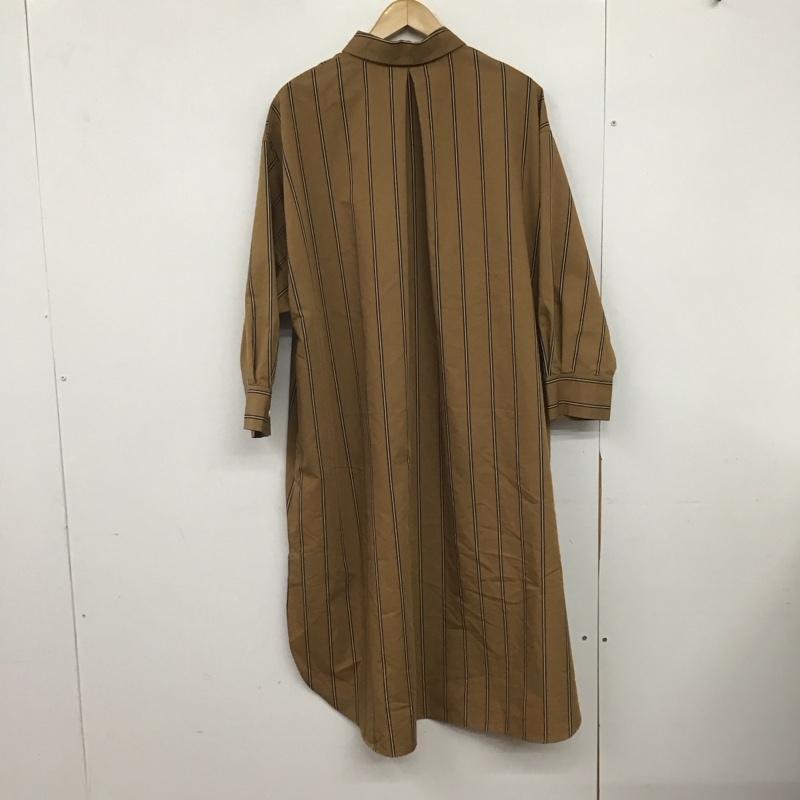 フレイ アイディー FRAY I.D ワンピース ロングスカート fwfb194604 カメリアビッグロングシャツ シャツロングワンピース 0 ストライプ キャメル / キャメル /  レディース USED 古着 中古 10146154