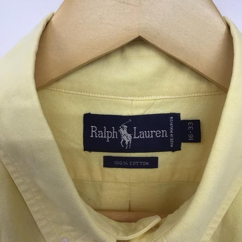 ラルフローレン RALPHLAUREN シャツ、ブラウス 長袖 長袖シャツ 無地シャツ カラーシャツ ボタンダウンシャツ M ロゴ、文字 黄 / イエロー /  メンズ USED 古着 中古 10148137