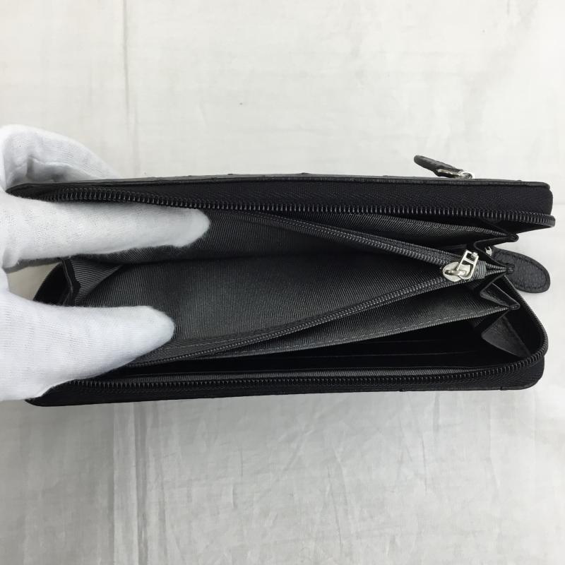 オーストリッチ ostrich 財布 長財布 松屋銀座　オーストリッチ  黒 / ブラック /  レディース USED 古着 中古 10140920