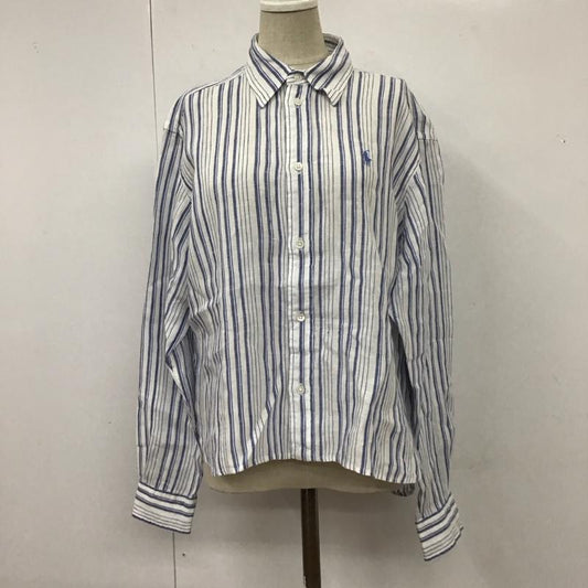 ポロラルフローレン POLO RALPH LAUREN シャツ、ブラウス 長袖 長袖シャツ カラーシャツ ポケットシャツ 長袖カットソー ストライプシャツ XS ストライプ 白 / ホワイト / X 青 / ブルー /  レディース USED 古着 中古 10114521