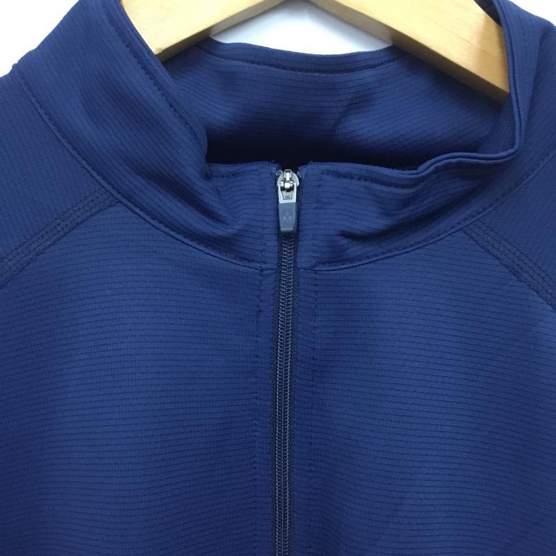 モンベル mont-bell シャツ、ブラウス 半袖 1104928 クール ハーフスリーブジップシャツ XL プリント 紺 / ネイビー /  メンズ USED 古着 中古 10135468