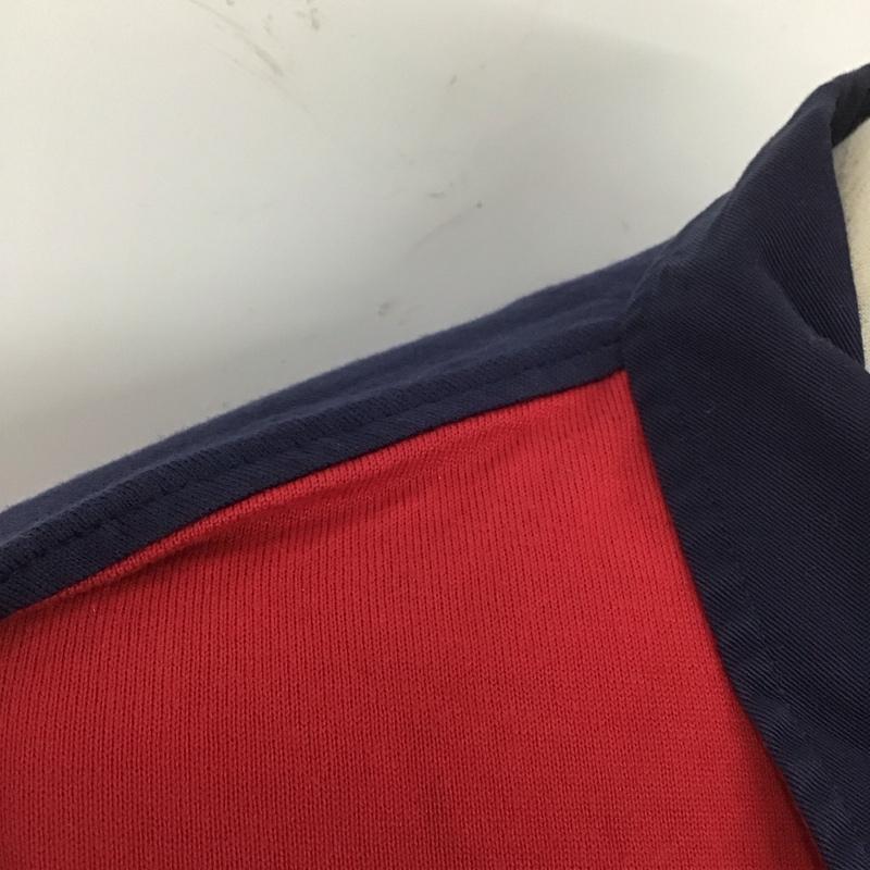 ブルックスブラザーズ BROOKS BROTHERS ポロシャツ 長袖 長袖ポロシャツ カラーシャツ 長袖カットソー M ロゴ、文字 赤 / レッド / X 紺 / ネイビー /  メンズ USED 古着 中古 10111110
