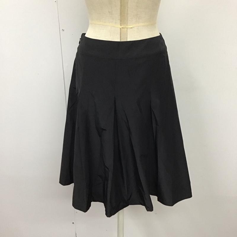 バーバリーブルーレーベル BURBERRY BLUE LABEL スカート ひざ丈スカート FLF49-614-09 ボックスプリーツ 38 無地 黒 / ブラック /  レディース USED 古着 中古 10114924