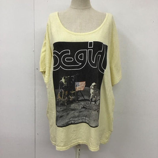 エックスガール X-girl Tシャツ 半袖 2 プリント 黄緑 / イエローグリーン /  レディース USED 古着 中古 10113792