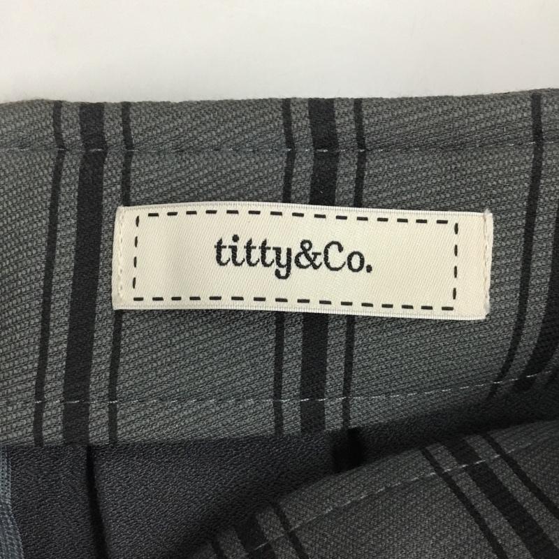 ティティーアンドコー titty&Co. スカート ミニスカート ミニスカート フレアスカート ストライプスカート M ストライプ 黒 / ブラック / X 灰 / グレー /  レディース USED 古着 中古 10114266