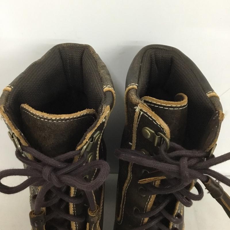 ティンバーランド Timberland ブーツ ショートブーツ 63644 レースアップ ヒール レザー 5.5M ワンポイント ダークブラウン / ダークブラウン /  レディース USED 古着 中古 10145619