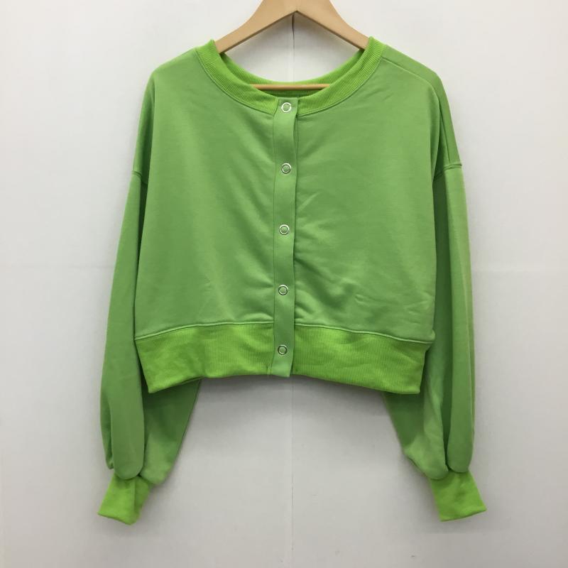 レイカズン Ray Cassin カーディガン 長袖 422-838748 FREE 無地 黄緑 / イエローグリーン /  レディース USED 古着 中古 10142550