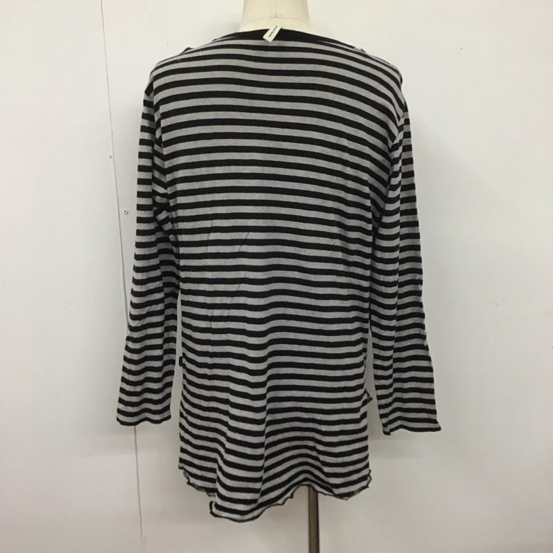 グラム glamb カットソー 長袖 長袖ボーダーカットソー クルーネックカットソー 長袖Tシャツ 4 ボーダー柄 黒 / ブラック / X 灰 / グレー /  メンズ USED 古着 中古 10107493