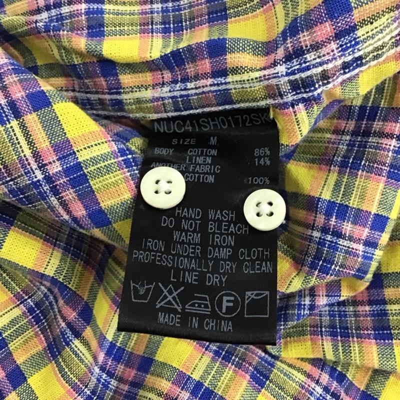 ナノユニバース nano・universe シャツ、ブラウス 長袖 NUC41SH0172SK コットンリネン 綿麻 M チェック マルチカラー / マルチカラー /  メンズ USED 古着 中古 10133575