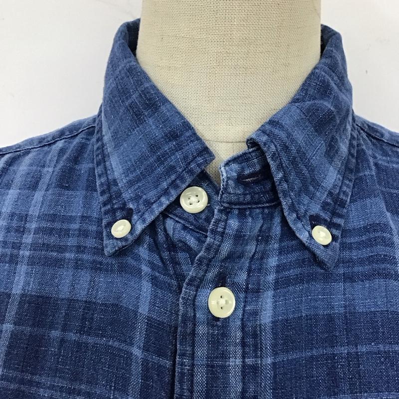 ラルフローレン RALPHLAUREN シャツ、ブラウス 長袖 長袖シャツ チェックシャツ ボタンダウンシャツ XS プリント インディゴ / インディゴ /  メンズ USED 古着 中古 10115963