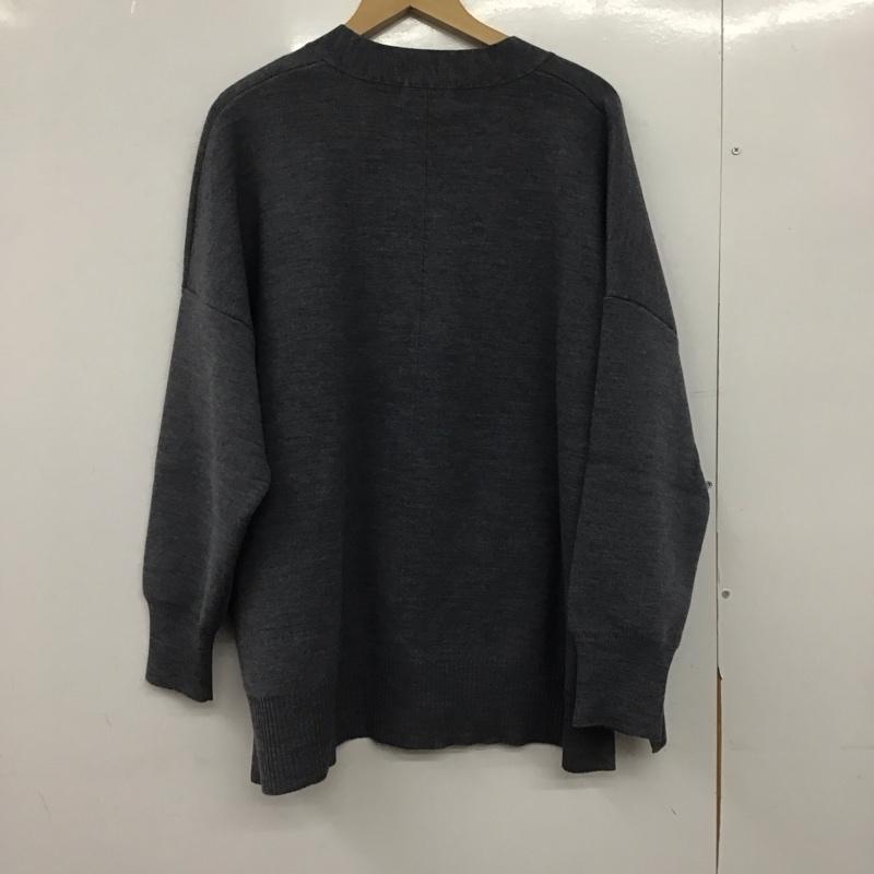 ミラオーウェン Mila Owen カーディガン 長袖 長袖ニットカーディガン 前ボタン ノーカラー ONE SIZE 無地 灰 / グレー /  レディース USED 古着 中古 10147643