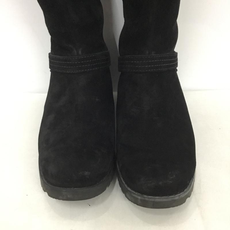 アグ UGG ブーツ 一般 3051 ロングブーツ サイドファスナー 24cm 24.0cm ロゴ、文字 黒 / ブラック /  レディース USED 古着 中古 10140027