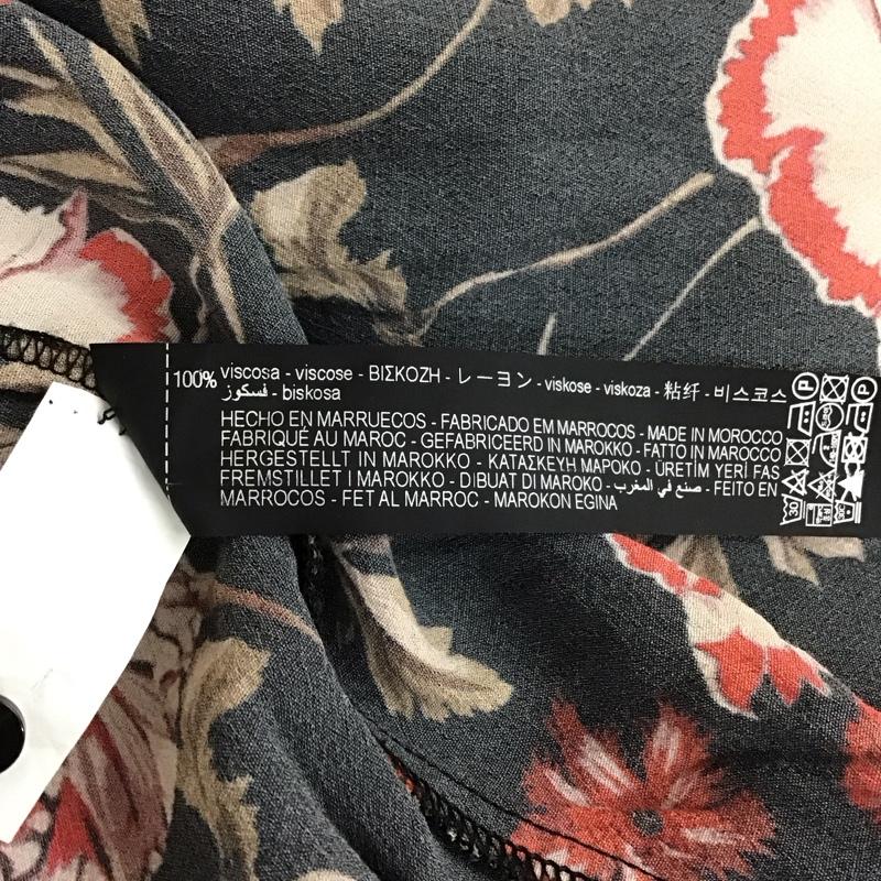 ザラ ZARA ワンピース ロングスカート 8514 242 800 半袖 シャツワンピース S 花柄 黒 / ブラック / X 赤 / レッド /  レディース USED 古着 中古 10109503
