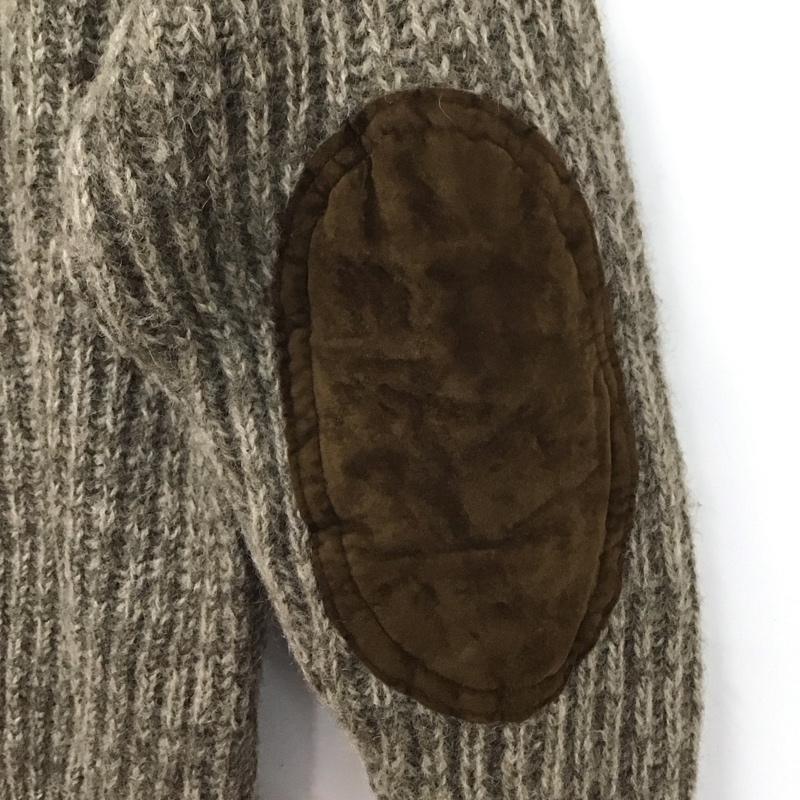 古着 USED ニット、セーター 長袖 長袖ニットカットソー ヘンリーネック セーター L 無地 茶 / ブラウン /  メンズ USED 古着 中古 10131545