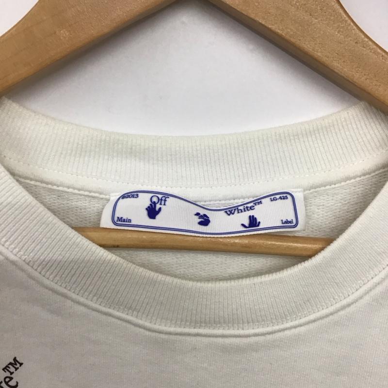 オフホワイト Off-White トレーナー 長袖 L プリント X ロゴ、文字 白 / ホワイト /  メンズ USED 古着 中古 10142154