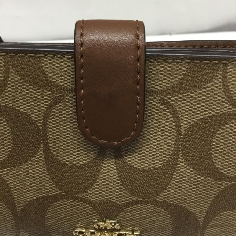 コーチ COACH 財布 二つ折り シグネチャー ロゴ、文字 茶 / ブラウン /  レディース USED 古着 中古 10109864