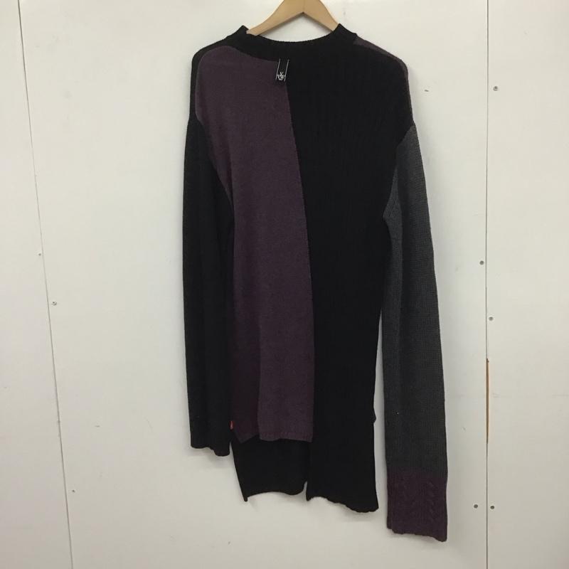 ウ゛ァルゴ VIRGO ニット、セーター 長袖 長袖ニットカットソー クルーネック セーター 2 無地 黒 / ブラック / X 紫 / パープル / X 灰 / グレー /  レディース USED 古着 中古 10142032