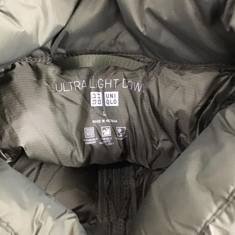 ユニクロ UNIQLO ジャケット、上着 ジャケット、ブレザー 311-439589 ダウンジャケット ジップアップジャケット アウター L 無地 カーキ / カーキ /  メンズ USED 古着 中古 10123603